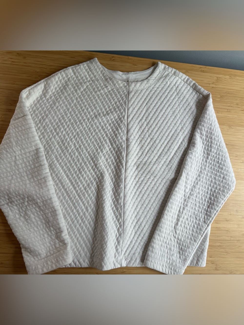 Quilted Long-Sleeve Pullover Shirt - Cream